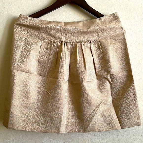 J Crew Factory Women’s Mini Skirt Golden Shimmer Size 8 - Picture 1 of 7